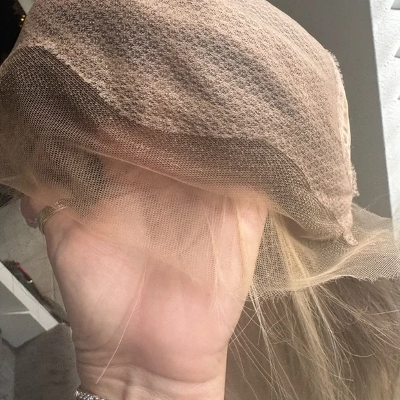 New HairVivi Wig Blonde Rooted Long Human Hair LACE NOT CUT With Box HAND TIED - Picture 4 of 12